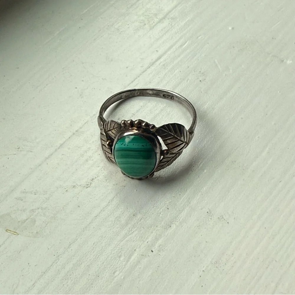 Sterling malachite ring - Picture 5 of 11